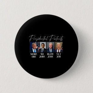 Chapa Redonda De 5 Cm Retratos sobre Trump más empleos Obama no empleos