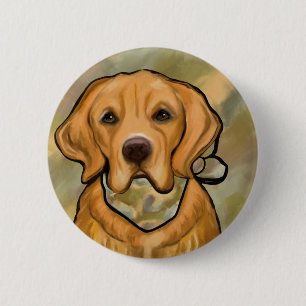 Chapa Redonda De 5 Cm Retriever Dorado
