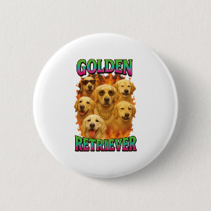 Chapa Redonda De 5 Cm Retriever Dorado
