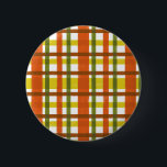 Chapa Redonda De 5 Cm Retro 70 Naranja Amarillo<br><div class="desc">Este original y original diseño inspirado en los años 70 está hecho para que parezca una mancha gruesa de los 70 o de finales de los 60 enlucido en tonos naranja, amarillo dorado, verde musgo y marrón rojizo sobre blanco. El patrón a cuadros sin soldadura está ligeramente afligido, por lo...</div>