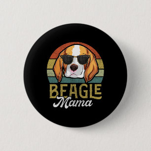 Chapa Redonda De 5 Cm Retro Beagle Mama Shirt Women