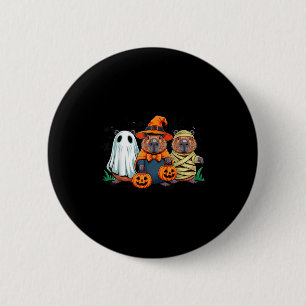 Chapa Redonda De 5 Cm Retro Capybara Bruja Y Halloween Calabaza Hombres