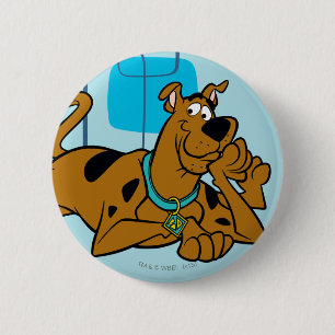 Chapa Redonda De 5 Cm Retro Cuadrados Scooby-Doo Abajo