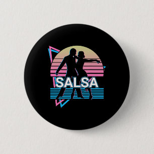 Chapa Redonda De 5 Cm Retro de bailarina de salsa de baile Salsa
