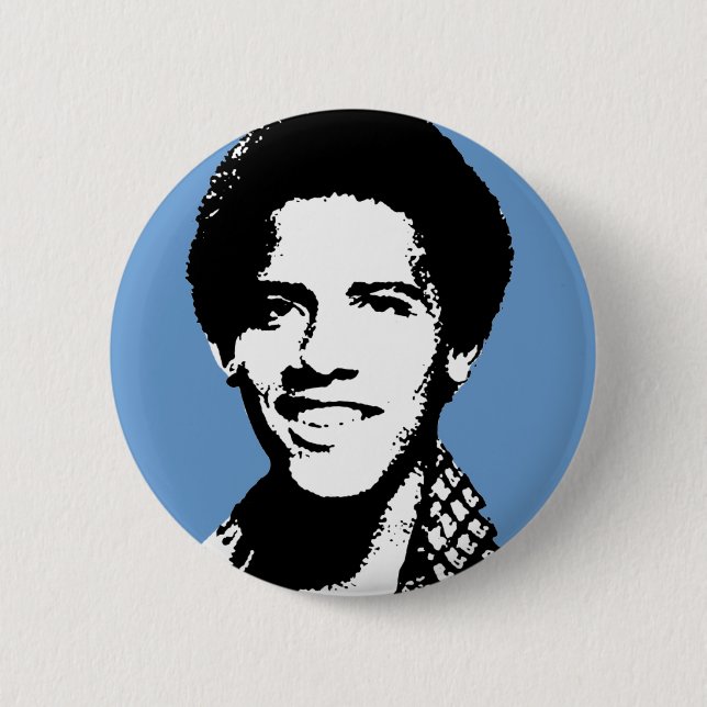 Chapa Redonda De 5 Cm Retro de Barack Obama (Anverso)