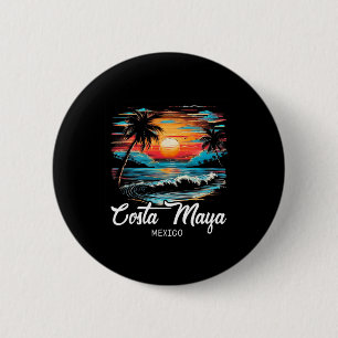 Chapa Redonda De 5 Cm Retro de vacaciones en familia México Costa Maya