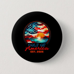 Chapa Redonda De 5 Cm Retro Golfo De Estados Unidos América 2025 Bandera