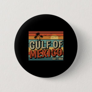Chapa Redonda De 5 Cm Retro Golfo De México Est 1550 Beach Vibes Sunset