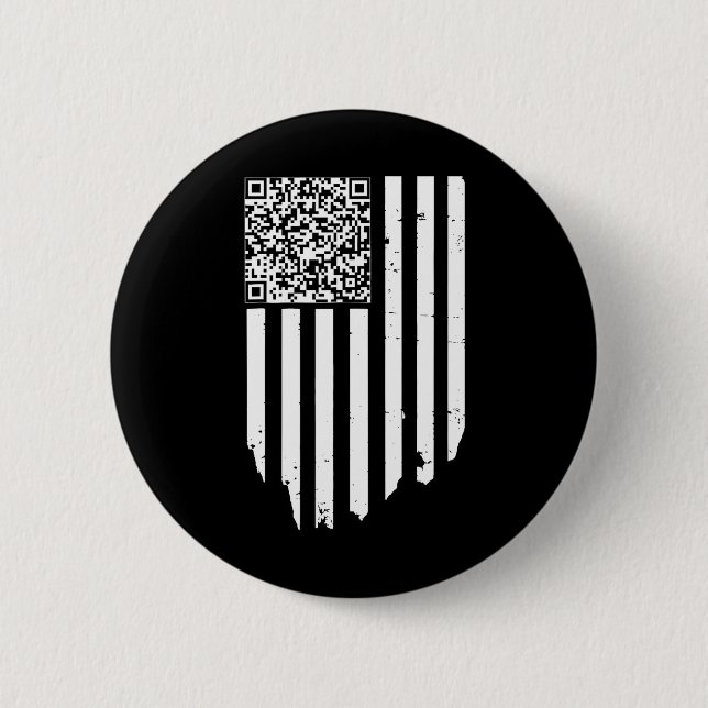 Chapa Redonda De 5 Cm Retro Gracioso Qr Trump Dancing Dance Code (Anverso)