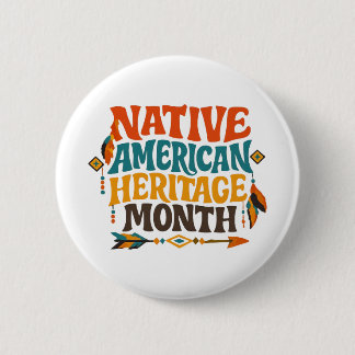 Chapa Redonda De 5 Cm Retro Groovy Native American Heritage Month