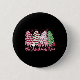 Chapa Redonda De 5 Cm Retro Groovy Pink Oh Christmas Tree Cakes Debbie C