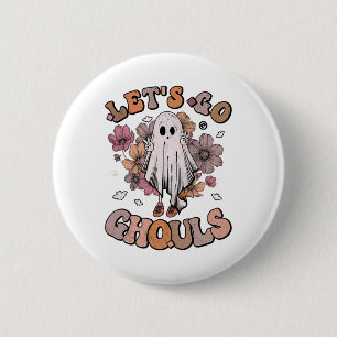 Chapa Redonda De 5 Cm Retro Groovy Vamos Ghouls Ghost 70 Hippie Hall