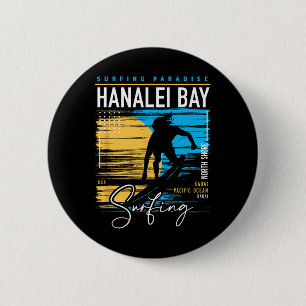 Chapa Redonda De 5 Cm Retro Hanalei Y Kauai Costa Norte Surf Surf Haw