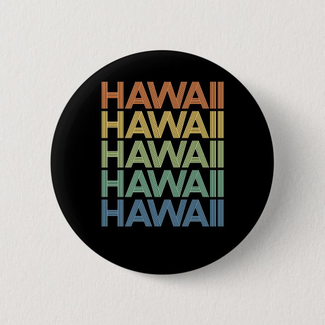 Chapa Redonda De 5 Cm Retro Hawaii - Regalo de vacaciones de verano en G (Anverso)