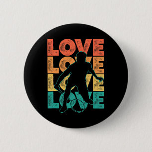 Chapa Redonda De 5 Cm Retro I Love Badminton Tema Diseño Gráfico