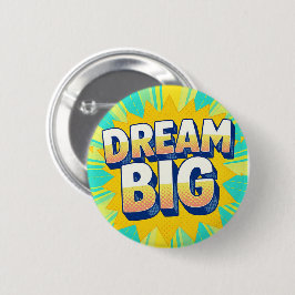 Chapa Redonda De 5 Cm Retro lettering dream big text