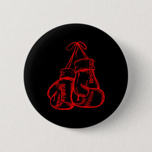 Chapa Redonda De 5 Cm Retro Love Red Boxing Glove Gifts Boxer Gift