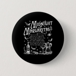 Chapa Redonda De 5 Cm Retro Midnight Margaritas Funny Halloween Magico