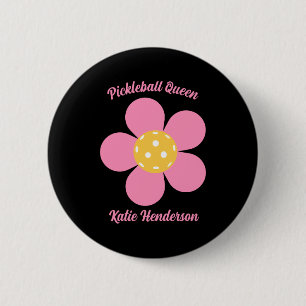 Chapa Redonda De 5 Cm Retro Mod 70s Ckleball Flor D 
