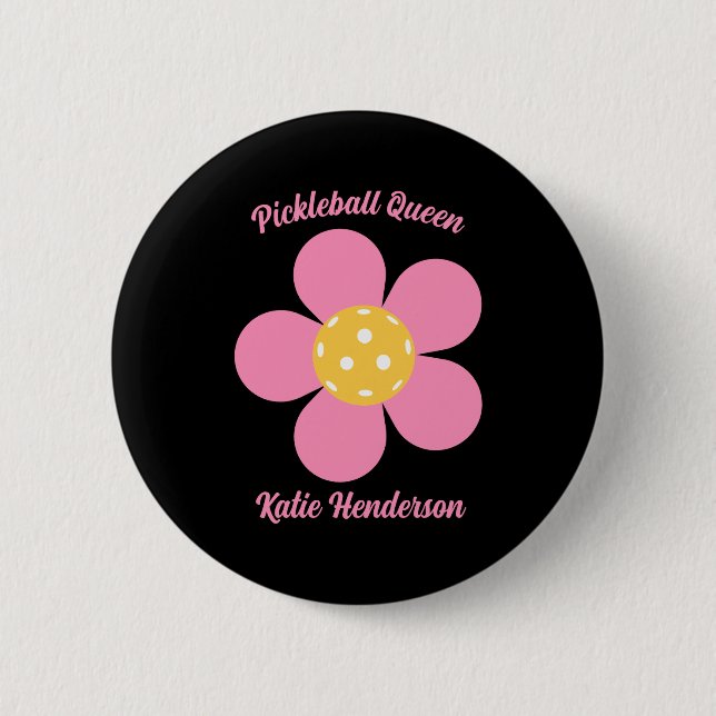 Chapa Redonda De 5 Cm Retro Mod 70s Ckleball Flor D  (Anverso)
