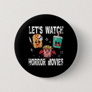 Chapa Redonda De 5 Cm Retro Observemos Películas De Horror Cute Hallowee