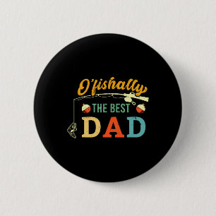 Chapa Redonda De 5 Cm Retro Oficialmente El Mejor Papá Pescador Padre Pe