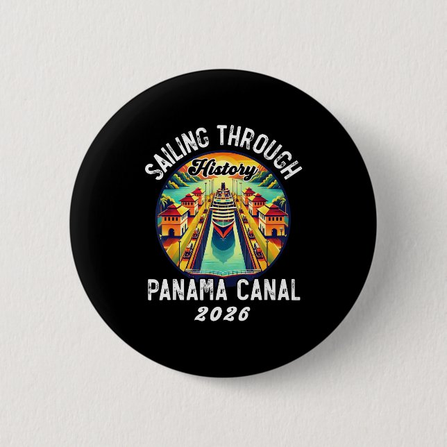 Chapa Redonda De 5 Cm Retro Panama C Panama Waterway Sailing Cruising 20 (Anverso)