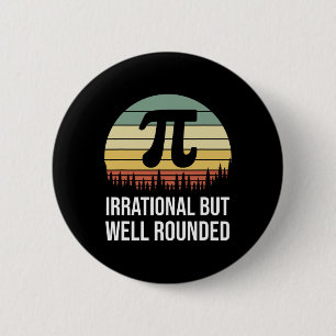 Chapa Redonda De 5 Cm Retro Pi Day Irracional Pero Bien Fundido Mat