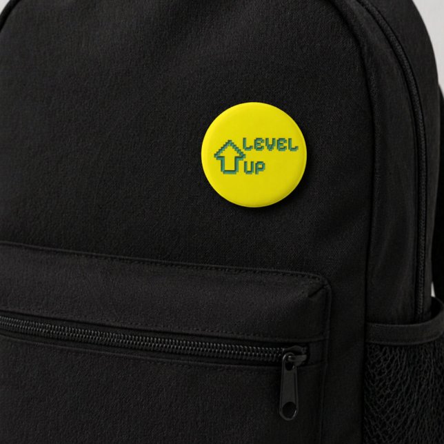 Chapa Redonda De 5 Cm Retro Pixel Art Level Up Pin Button (Subido por el creador)