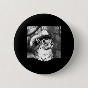 Chapa Redonda De 5 Cm Retro P'nut La ardilla Animal Lover Cute Cowboy