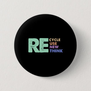 Chapa Redonda De 5 Cm Retro Remoción de Meme Reciclar Reutilizar Renovar