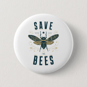 Chapa Redonda De 5 Cm Retro Salvar Las Abejas Apiario Camisas Abejas Abe