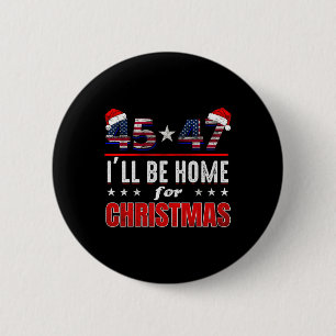 Chapa Redonda De 5 Cm Retro Santa Trump 47° presidente por el que estaré