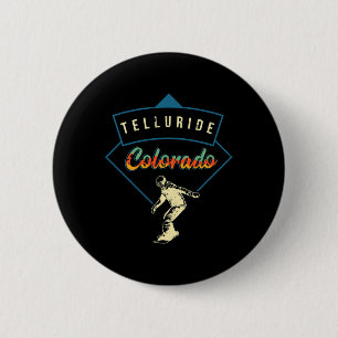 Chapa Redonda De 5 Cm Retro Telluride Colorado Snowboarding Instructor S