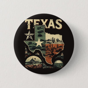 Chapa Redonda De 5 Cm Retro Texas