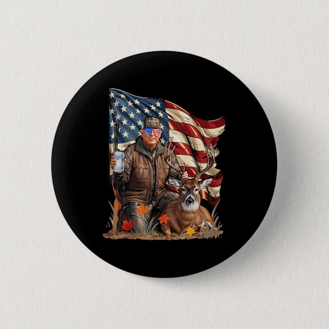 Chapa Redonda De 5 Cm Retro Trump Caza Cerveza Divertida Beer Beer (Anverso)