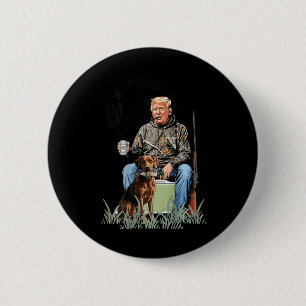 Chapa Redonda De 5 Cm Retro Trump Caza Cerveza divertida de venado Hunti