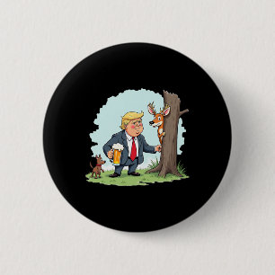 Chapa Redonda De 5 Cm Retro Trump Caza Cerveza Graciosa de Cerveza Bebie
