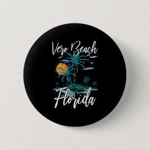 Chapa Redonda De 5 Cm Retro Vacacional Retro Sunset Florida Vero Beach