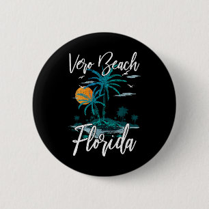 Chapa Redonda De 5 Cm Retro Vacacional Retro Sunset Florida Vero Beach