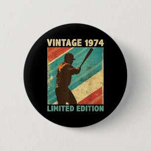 Chapa Redonda De 5 Cm Retro Vintage 1974 Baseball Lover Limited Edition