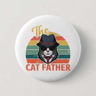 Chapa Redonda De 5 Cm Retro Vintage El Padre Del Gato - Padres De Papi D