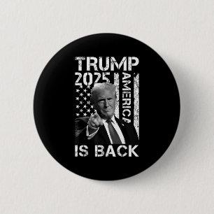 Chapa Redonda De 5 Cm Retro Vintage Trump América Está de Regreso 2025 B