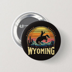 Chapa Redonda De 5 Cm Retro Wyoming Cowboy