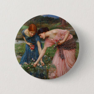 Chapa Redonda De 5 Cm Reúne a Ye Rosebuds de John W. Waterhouse