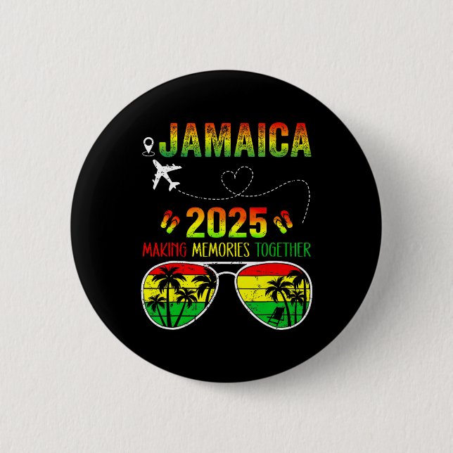Chapa Redonda De 5 Cm Reunión familiar de Jamaica 2025 haciendo Recuerdo (Anverso)