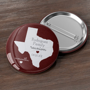 Chapa Redonda De 5 Cm Reunión familiar del estado de marrón de Texas