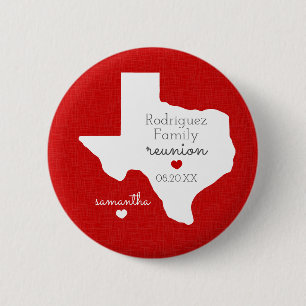 Chapa Redonda De 5 Cm Reunión familiar del Estado Rojo de Texas