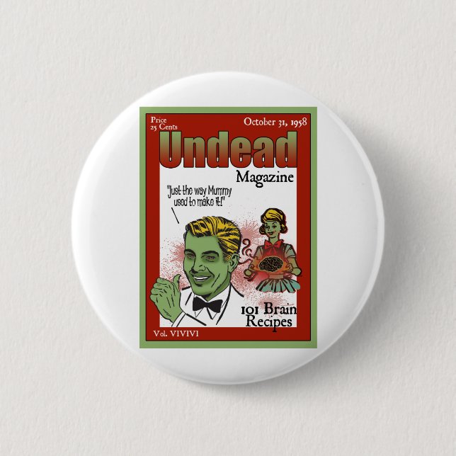 Chapa Redonda De 5 Cm Revista de los Undead (Anverso)