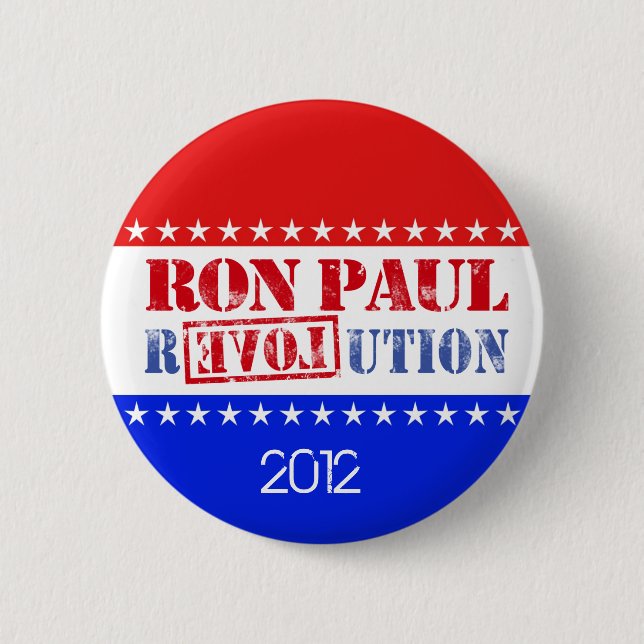 Chapa Redonda De 5 Cm Revolución 2012 de Ron Paul (Anverso)